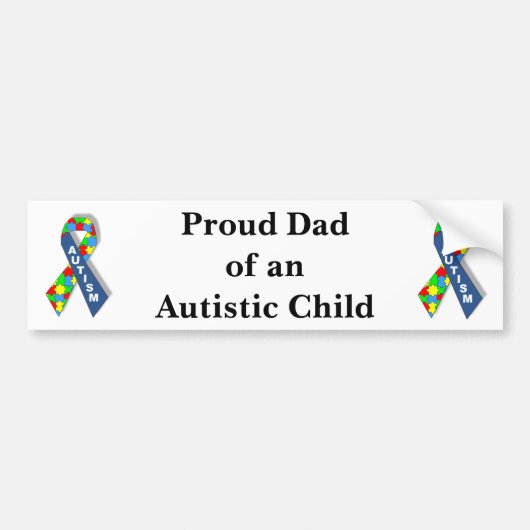 "Papa van een autistisch kind" Bumpersticker (Voorkant)