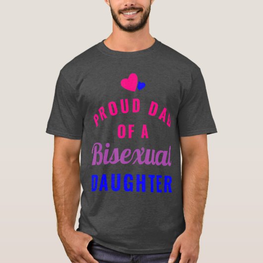 Papa van een biseksuele dochter T LGBT Pride T-shirt (Voorkant)