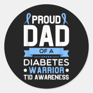 Papa van een Diabetes-aanhanger T1d Awareness Type Ronde Sticker