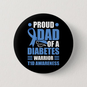 Papa van een Diabetes-aanhanger T1D-bewustzijnstyp Ronde Button 5,7 Cm