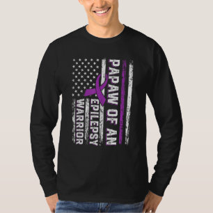 Papa van een epilepsie Krijger Paarse Lint Steun T-shirt