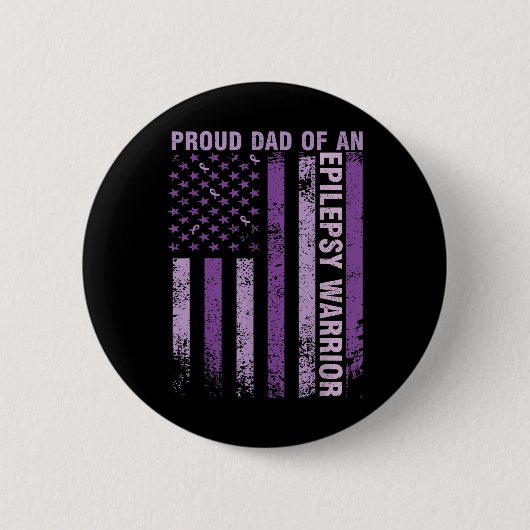 Papa van een Epilepsy Warrior Epilepsy Awarenes Ronde Button 5,7 Cm (Voorkant)