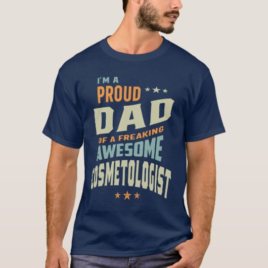 Papa van een Geweldige cosmetoloog T-shirt (Voorkant)