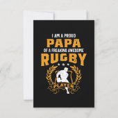 Papa van een Geweldige Rugby Player RSVP Kaartje (Voorkant)