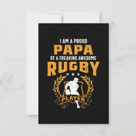 Papa van een Geweldige Rugby Player RSVP Kaartje (Voorkant)
