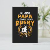 Papa van een Geweldige Rugby Player RSVP Kaartje (Staand voorkant)