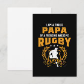 Papa van een Geweldige Rugby Player RSVP Kaartje (Voorkant / Achterkant)
