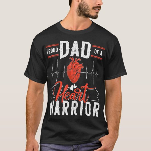 Papa van een hartkwaal of hartaanval Survivor T-shirt (Voorkant)