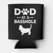 Papa van een klootzak Funny Basset Hound Vader Eig Blikjeskoeler (Voorkant)