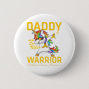 Papa van een krijger op kinderleeftijd kankerbewus ronde button 5,7 cm