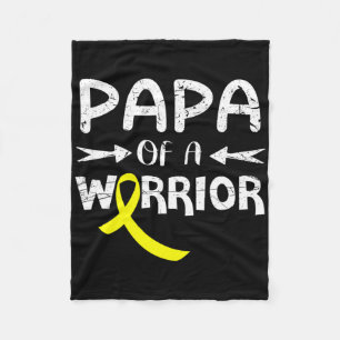 Papa van een krijger tegen vader kinderkanker fleece deken