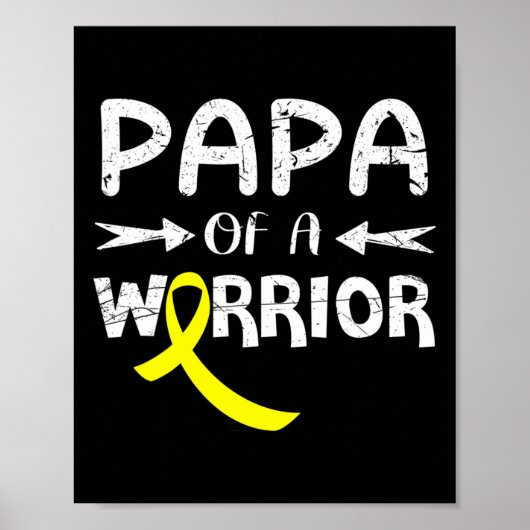 Papa van een krijger tegen vader kinderkanker poster (Voorkant)