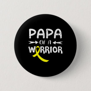 Papa van een krijger tegen vader kinderkanker ronde button 5,7 cm