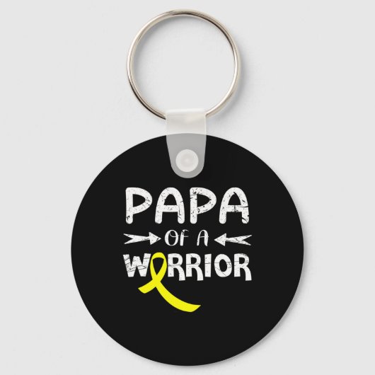 Papa van een krijger tegen vader kinderkanker sleutelhanger (Voorkant)