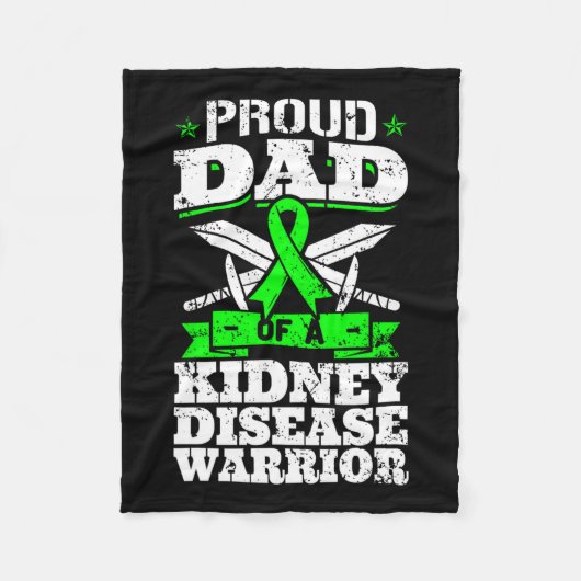 Papa van een nierziekte Warrior Cd Awareness Fath Fleece Deken (Voorkant)