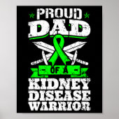 Papa van een nierziekte Warrior Cd Awareness Fath Poster (Voorkant)