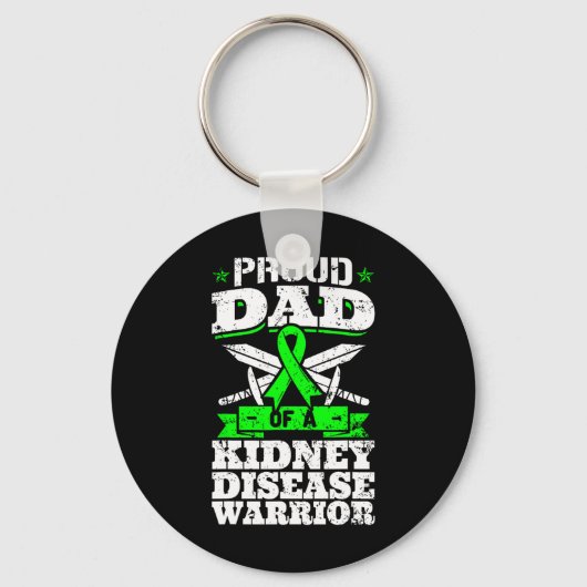 Papa van een nierziekte Warrior Cd Awareness Fath Sleutelhanger (Voorkant)