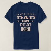 Papa van een piloot-zoon-vaders dag van Pilot en T-shirt (Design voorkant)