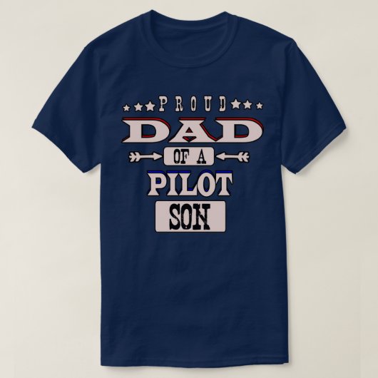 Papa van een piloot-zoon-vaders dag van Pilot en T-shirt (Design voorkant)