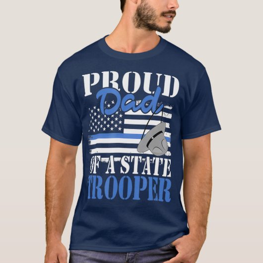 Papa van een politieagent van de staatstroepenpoli t-shirt (Voorkant)
