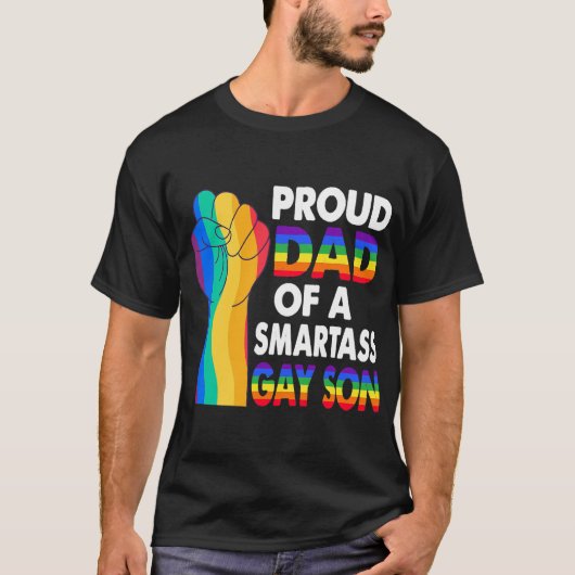 Papa van een Smartass Gay Son Gay Pride LGBT T-shirt (Voorkant)