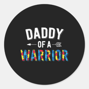 Papa van een vrouw familie vader Wereld Autisme Aw Ronde Sticker