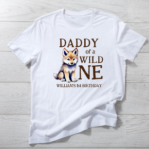 Papa van een wilde één bosrijke wolf verjaardag fa t-shirt