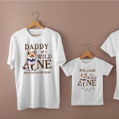 Papa van een wilde één bosrijke wolf verjaardag fa t-shirt
