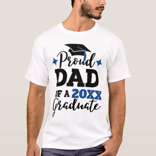 Papa van een zwarte blauwe pet uit 2022 afstuderen t-shirt (Voorkant)