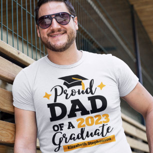 Papa van een zwarte gouden pet uit 2023 afstuderen t-shirt