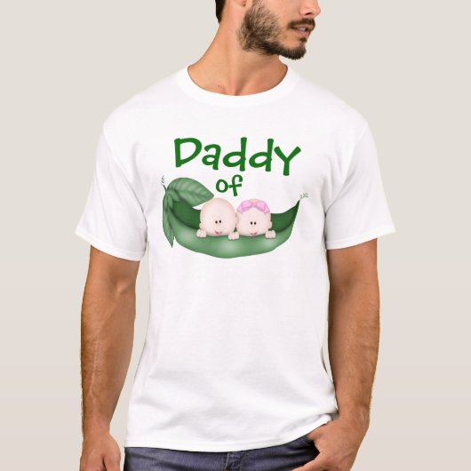 Papa van gemengde tweelingen t-shirt (Voorkant)