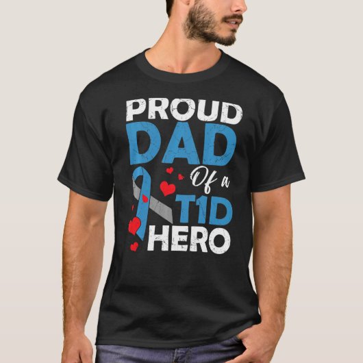 Papa van groep 1 Diabetes Hero Warrior T-shirt (Voorkant)