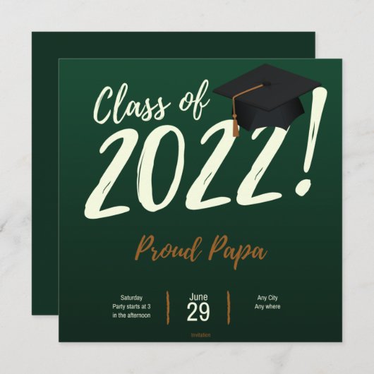 Papa van groep 2022, Afstuderen Afstuderen Kaart (Voorkant / Achterkant)