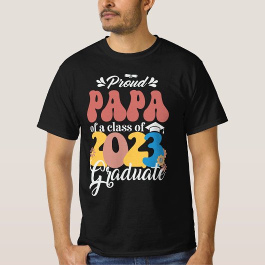 PAPA van groep 2023 Afstuderen Retro 2023 T-shirt (Voorkant)