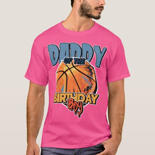 Papa van het Basketball-thema Birthday Boy Matchin T-shirt (Voorkant)