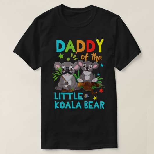 Papa van het Beer van Little Koala, geboortedag Sh T-shirt (Design voorkant)