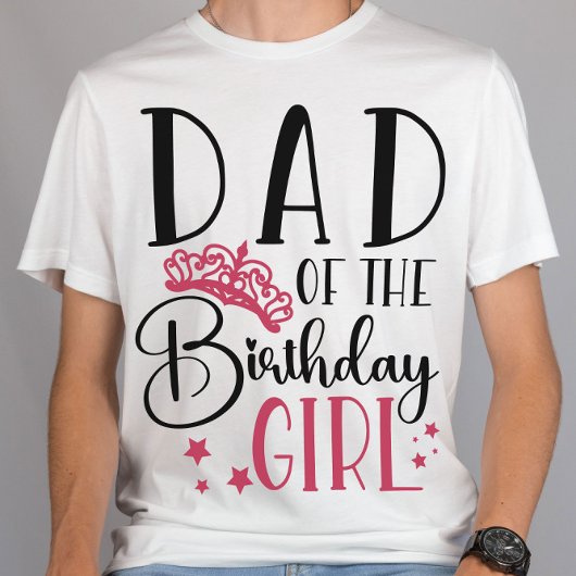 Papa van het 'Birthday Girl Squad', aangepast aan T-shirt