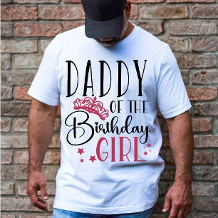 Papa van het 'Birthday Girl Squad' Aangepaste over T-shirt