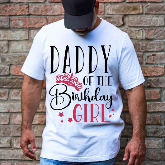 Papa van het 'Birthday Girl Squad' Aangepaste over T-shirt