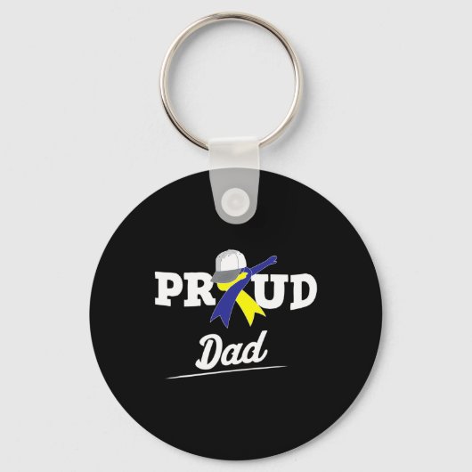 Papa van het dabbing ondersteunt downsyndroombewus sleutelhanger (Voorkant)