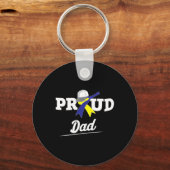 Papa van het dabbing ondersteunt downsyndroombewus sleutelhanger (Voorkant)