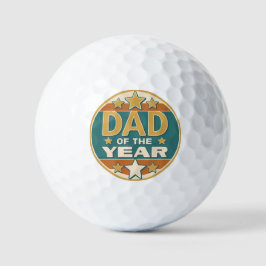 Papa van het Jaar Retro Badge - Vaderdag Gift Golfballen