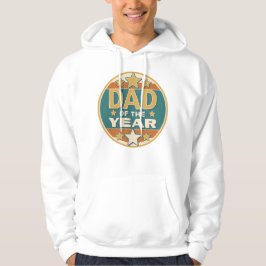 Papa van het Jaar Retro Badge - Vaderdag Gift Hoodie