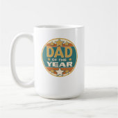 Papa van het Jaar Retro Badge - Vaderdag Gift Koffiemok (Links)