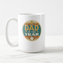 Papa van het Jaar Retro Badge - Vaderdag Gift