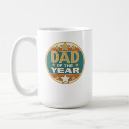 Papa van het Jaar Retro Badge - Vaderdag Gift Koffiemok