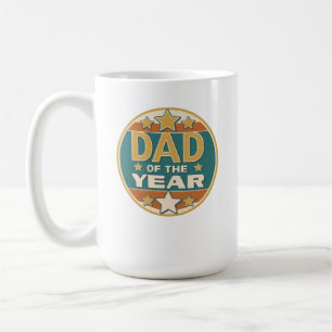 Papa van het Jaar Retro Badge - Vaderdag Gift Koffiemok