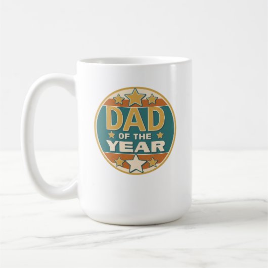 Papa van het Jaar Retro Badge - Vaderdag Gift Koffiemok (Links)