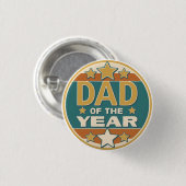 Papa van het Jaar Retro Badge - Vaderdag Gift Ronde Button 3,2 Cm (Voorkant /achterkant)