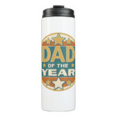 Papa van het Jaar Retro Badge - Vaderdag Gift Thermosbeker (Voorkant)
